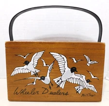 Vintage Enid Collins of Texas Wooden Box Purse Bag 1960’s MCM Wheeler Dealers