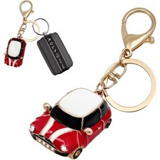 Rhinestone Car Keychain 3D Metal Key Ring Creative Auto Shape Key Chain Gift for