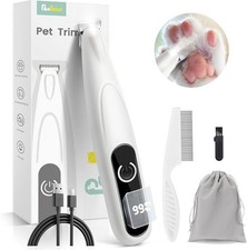 Dog Grooming Kit with LED Display, 35Db Ultra-Low Noise Dog Paw Trimmer, Cordles