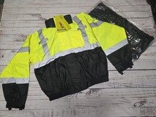 ANSI CLASS 3 HIGH VISIBILITY LIME INSULATED REFLECTIVE BOMBER JACKET ROAD WORK