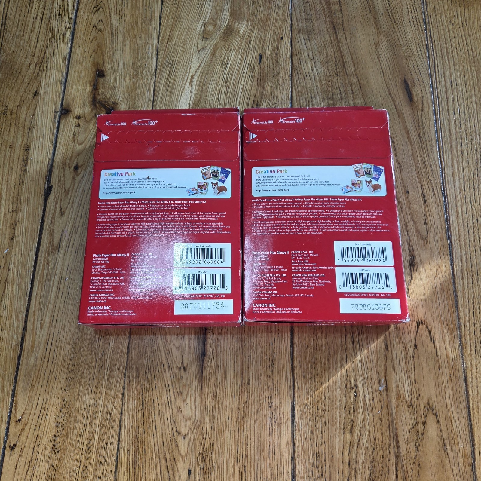 Canon - Photo Paper Plus Glossy II 4x6 - 2 x 100 Sheets.  PP-301 unopened