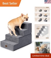 Dog Stairs for Bed 18" H, -Step Dog Steps for High Bed, Pet Steps for Small D...