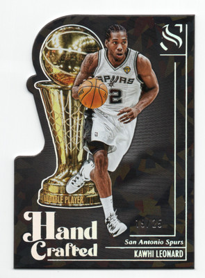 2024-25 Panini Silhouette Hand Crafted #8 Kawhi Leonard Die-Cut /25 Cracked Ice