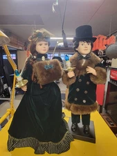 Traditions Animated Lighted Victorian Couple Christmas 1996 Perfect 27”