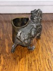 ❤️Antique Spelter Metal Foo DOG Toothpick Holder w/ Brass (see condition) — photo 2