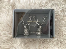 Pottery Barn Figural Stag Reindeer Salt and Pepper Shakers NEW