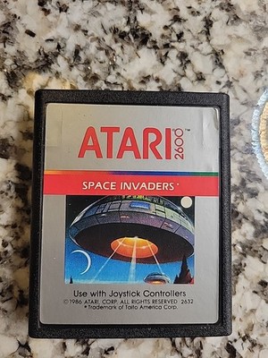 Rare Space Invaders (Atari 2600, 1980) Silver Label Variant ~ Tested & Working