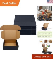 24 Customizable Black Mailer Boxes 8x6x3 in Bulk for Easy Assembly and Shipping