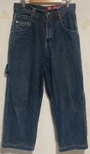 Vintage Red Crown JNCO Jeans Youth Sz 14 Baggy Wide Leg Pocket Cargo Denim