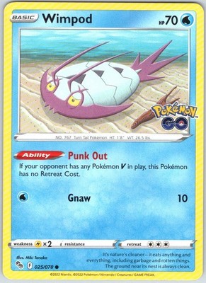 Wimpod 025/078 Common Pokemon GO Pokemon NM