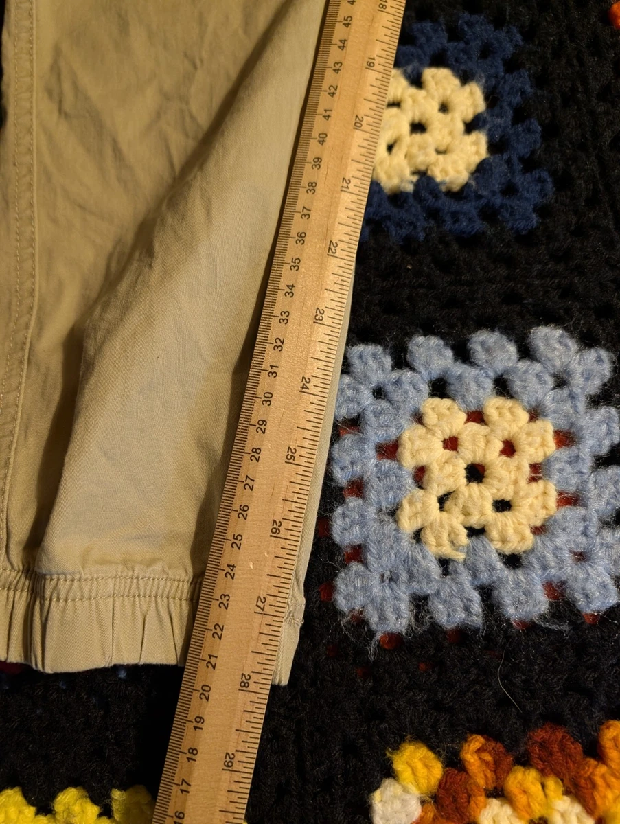 Pantalones H&M Pull On Cordón Mujer Pequeños Beige Tiro Alto Pierna Recta Cómodos