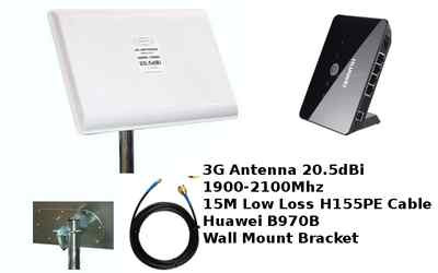 Mobiles Breitband Panel Antenne Antenne Booster 3G UMTS Huawei B970B und 15M Kabel