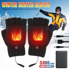 USB Powered Electric Heated Gloves Full & Half Finger Warmer Winter Mitten