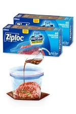Ziploc Gallon Food Storage Freezer Bags, Stay Open Design with Stand-Up Bottom,