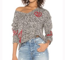 Wildfox Millie Heart Sweater Heartbreaker Size Small Cropped Valentine
