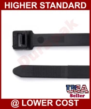 4", 6", 8" up to 40" Anti UV Black Cable Wire Zip Nylon Tie 18 lbs to 250 lbs