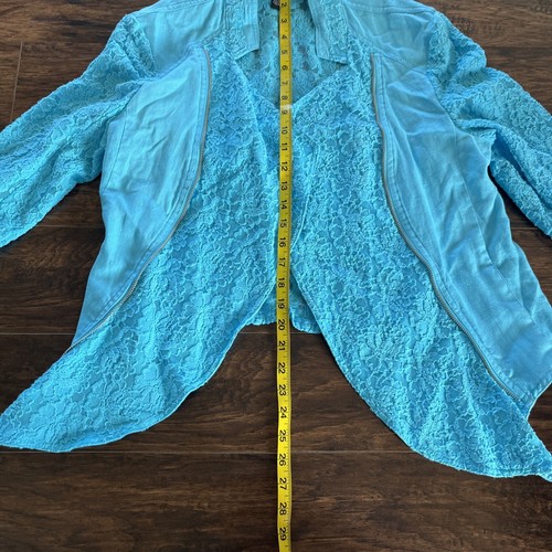 international Concepts INC Women’s Blue Lace Top Size XL Linen - Picture 10 of 14