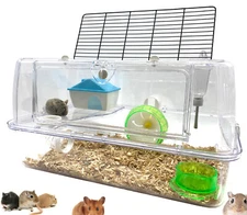 Deluxe 2-Floors Acrylic Dwarf Hamster Habitat Home Mouse Gerbil Palace Rat Cage
