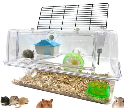 MCAGE Deluxe 2-Floors Acrylic Dwarf Hamster Habitat Home Mouse Gerbil Palace Rat Cage