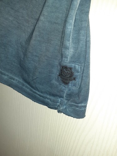 GU613 GANGSTER UNIT T-SHIRT MANCHES COURTES POUR HOMME TAILLE XXL BLEU GRISÉ - Picture 8 of 10