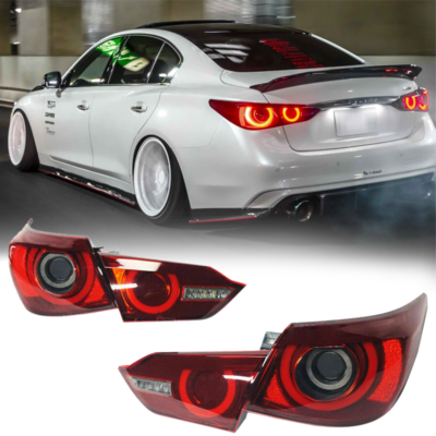 14-17スカイライン V37 前期インフィニティ Q50 400Rテールランプ Fit 2014-2017 INFINITI Q50 4PCS Skyline V37 400R Style LED Tail