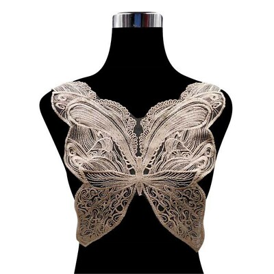 Schmetterling Kragen Stickerei Spitze Applikation Hochzeit Abendkleid Kleid Handarbeit Borte