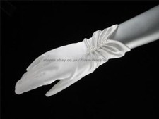 Satin Prom/Costume/Wedding Short Finger Glove, Beaded
