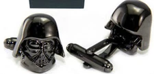 STAR WARS DARTH VADER 3D BLACK CUFFLINKS IN GIFT BOX (LOOKS GREAT& OUTSTANDING!)