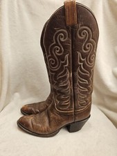 VTG TONY LAMA MEN WESTERN COWBOY BOOTS BROWNSIZE 6B MADE IN USA C8175
