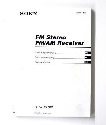 Original SONY STR-DB798 Stereo Receiver Owner's Manual / Bedienungsanleitung !!!
