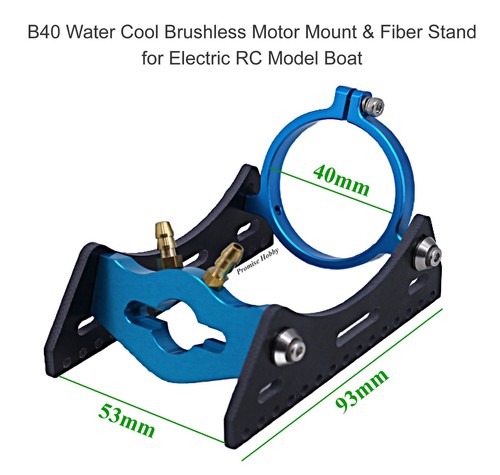 B36 / B40 Water Cool Brushless Motor Mount W/ fiber stand for RC Model Boat - Picture 8 of 30