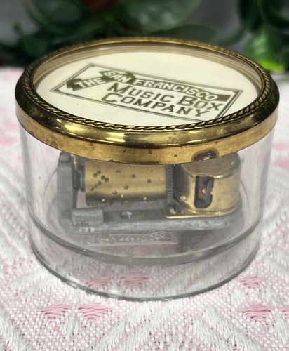 Vintage Clear Glass San Francisco Music Box Reuge Swiss Musical Hilili Hi-Lo - Picture 2 of 5