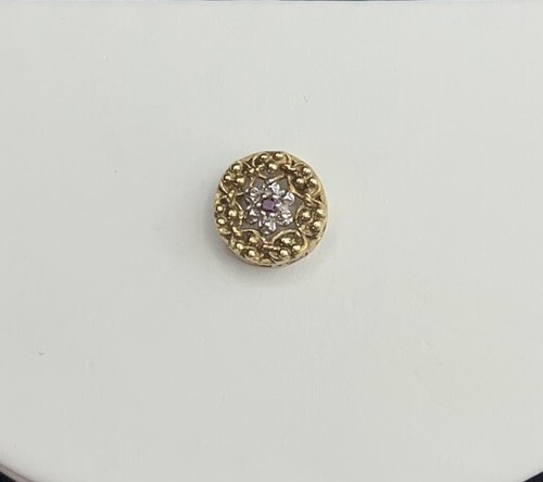 Modern Circular Ornate Ruby 10K Yellow Gold Slide Bracelet Charm
