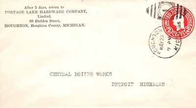 #ad Houghton MI Portage Lake Hardware Postal Cover Michigan $13.50