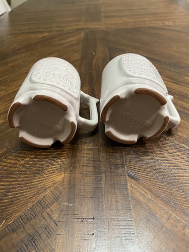 Pair Of FRANKOMA Pottery # C-1 Footed Mugs USPS Tech. Center, Norman OK 4" - Picture 5 of 8