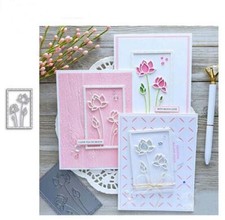 Metal Cutting Dies Flowers Rectangular Scrapbooking Frame Paper Craft Stencils