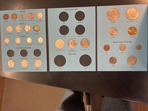 28-pc.U.S TYPE SET in NEW FOLDER(76% complete)=SILVER,BICENTENNIAL&1976 YEAR SET