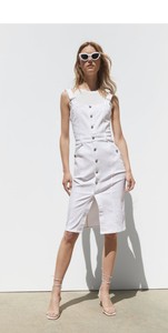 zara white denim dress