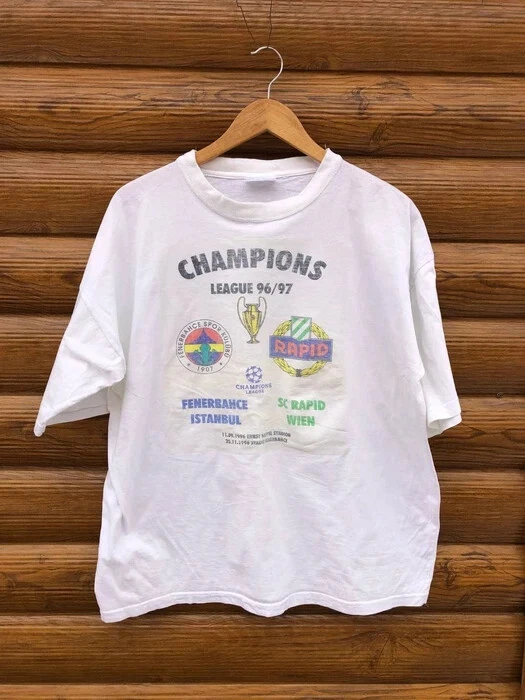 Vintage Champions League 96 97 Fenerbahce vs rapid t shirt
