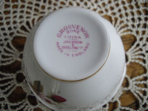 Vintage Grosvenor Jackson & Gosling Bone China Sugar Bowl ~ Pink Roses w/ Gold - Picture 3 of 3