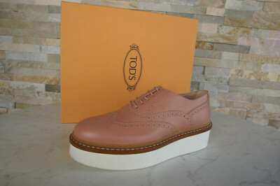 Tods Tod´s 38 Plateau Schnürschuhe Halbschuhe Schuhe hautfarben neu ehem UVP490 