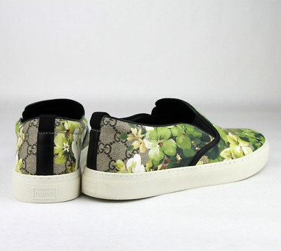 Gucci Supreme GG Canvas 'Bloom' Print Slip-On Sneakers Green