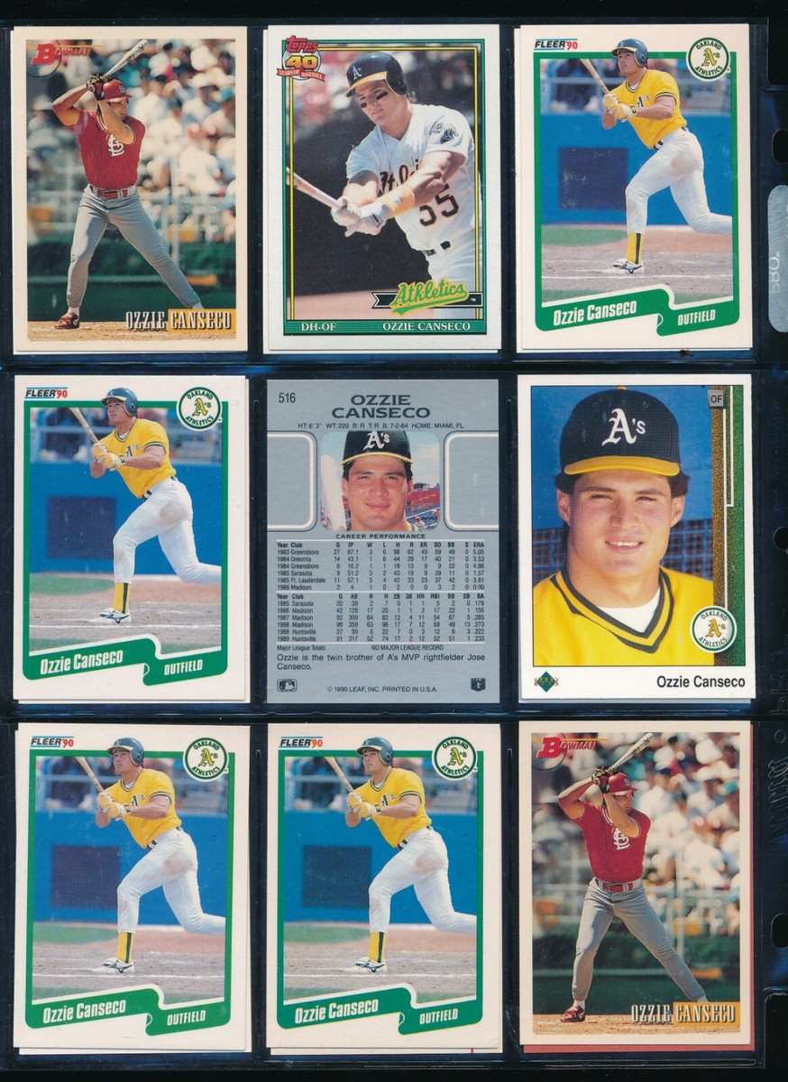 Lot (17) Ozzie Canseco 1990 Leaf #516 u-117 756 162 164 Athletics