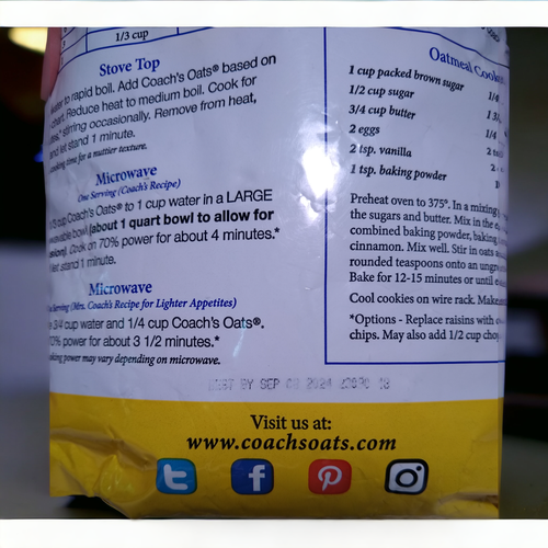 Coach's Oats 100 Whole Grain Oatmeal 3 Pound BB 09/24 eBay