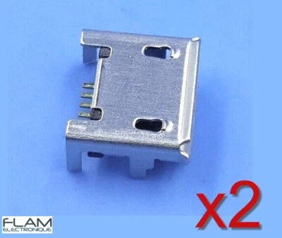 2x connecteur à souder micro USB type B femelle / 2 pcs female connector solder - Photo 1/4