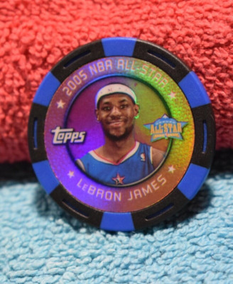 RARE!! LeBron James Poker Chip 2005-06 Topps Black/Red 095/299 All-Star B-1
