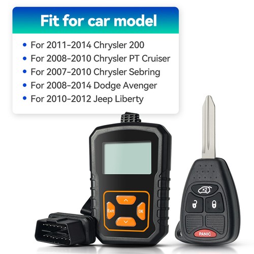 KEYYOU Programmer OBD Remote Key For Chrysler 200 Dodge Avenger Jeep Liberty - Imagen 5 de 8
