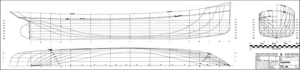 SCHAARHÖRN, Peildampfer 1907. Modellbauplan RC - Bild 4 von 4