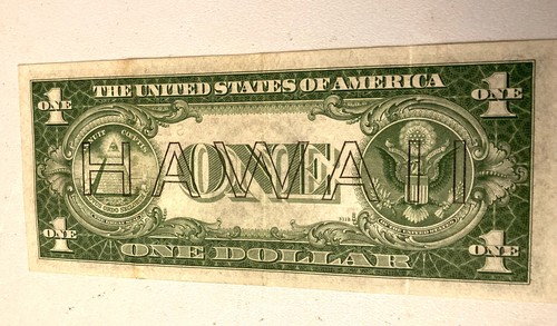 SELTENES HAWAIIISCHES SILBERZERTIFIKAT US-DOLLAR-SCHEIN SUPER HOCHGRADIG - Bild 2 von 2