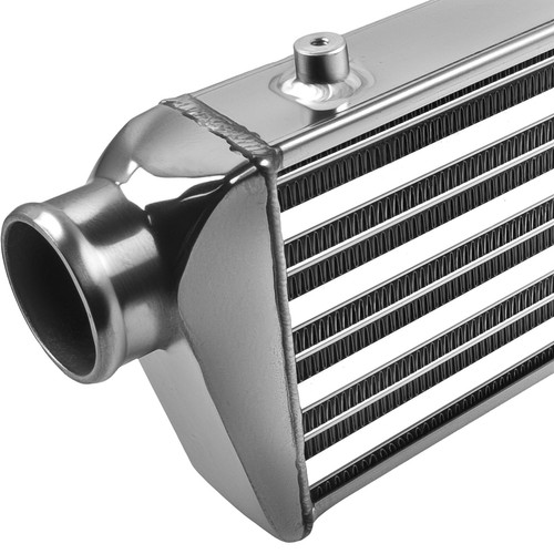 Tube + Fin Intercooler 27" x 7" x 2.5" + 2.5" Aluminium Turbo Pipe Set Universal - Picture 11 of 11